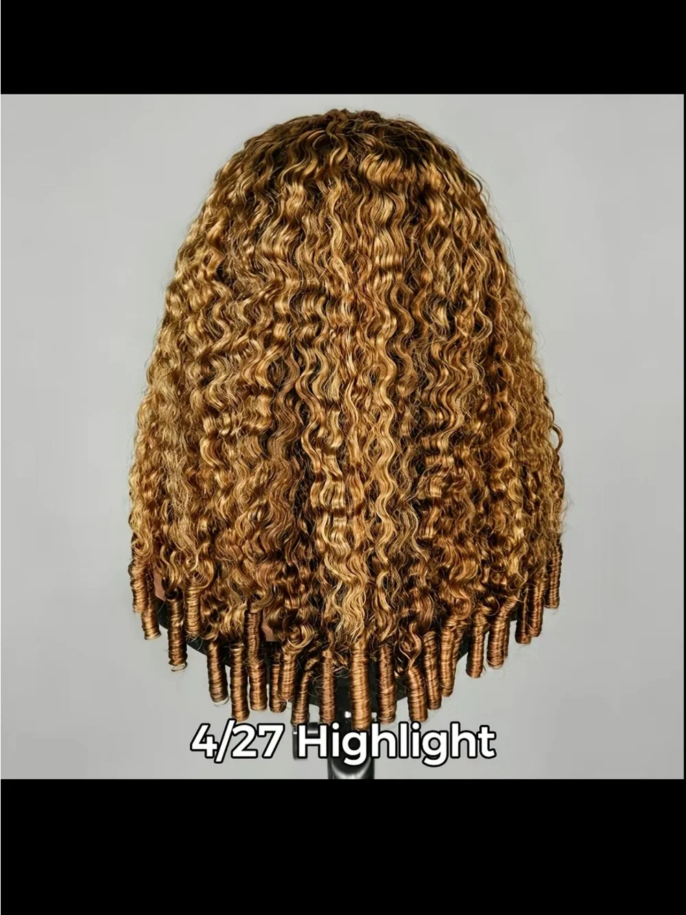 4/27 Highlight Curly Half Wig — Honey Brown Blend